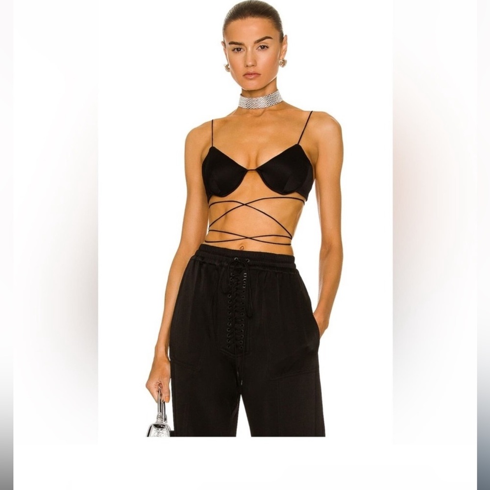 ALEX PERRY
Wrapped Satin Crepe Keyhole Bralette